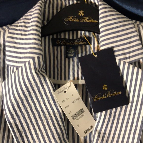 NWT  Brooks Brothers Stretch Seersucker Suit 2P 4P - Picture 6 of 7